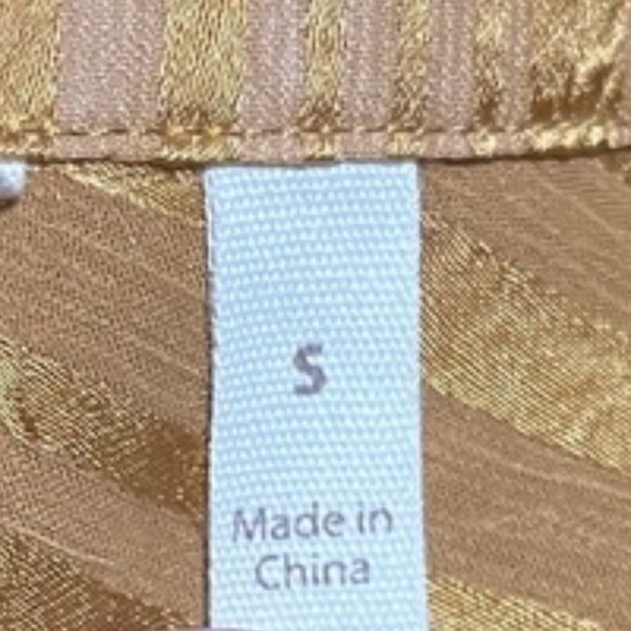 Soft Surroundings Golden Striped Blouse Long Sleeves V-Neck - Picture 10 of 11